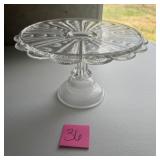 Antique Pressed Glass Pedestal Cake Stand