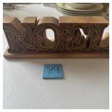 Carved Wood 'NOEL' Christmas Tabletop Sign