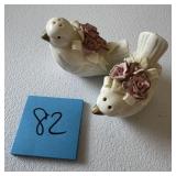 Vintage Bird w/ Roses Salt & Pepper Shakers
