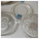 Lot of 3 Vintage Pressed Glass Plates/Platters