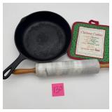 Cast Iron Skillet, Marble Rolling Pin & More