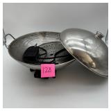 Electric Stainless Steel Wok w/ Lid & Rack