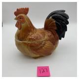 Ceramic Rooster Cookie Jar Brown & Black
