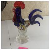 Murano-Style Art Glass Rooster Figurine