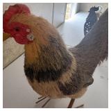 Natural Fiber Rooster Figurine Wire Legs