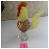 Murano-Style Art Glass Rooster Figurine