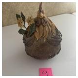 Nesting Hen Figurine with Floral Accent