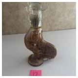 Glass Rooster Bottle with Amber Fill