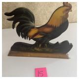 Vintage Hand-Painted Wood Rooster Cutout