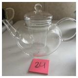 Clear Glass Teapot with Infuser & Lid