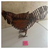 Metal Slat Hen Sculpture Rustic Decor