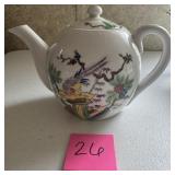 Vintage Hand Painted Japan Teapot Asian Scene