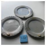 Set of 3 Shell Accent Ceramic Plates