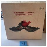 Old World Cardinal Three Section Dish