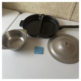 Vintage Double Egg Fry Pan & Lot