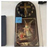 Guardian Angel Wall Clock Cross Religious Decor