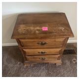 Wood 3 Drawer Nightstand