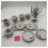 Vintage Japan Porcelain Tea Set With Lighter