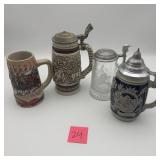 Beer Steins Avon Ceramarte And Glass Mug Lot