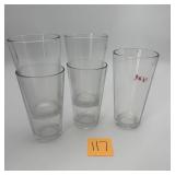 Clear Drinking Glass Lot ï¿½ 5 Pieces