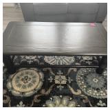 Black Wood Coffee Table With Support Bars