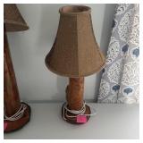 Short Wood Table Lamp With Decorative Shade