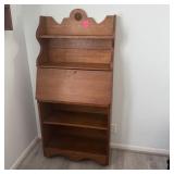 Wood Secretary Desk With Hutch And Pigeonholes