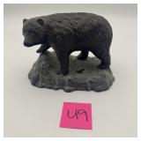 Bear Figurine on Rock Base