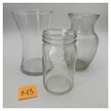 Glass Vases & Jar Mixed Lot