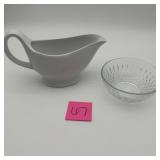 Gravy Boat & Glass Bowl Set