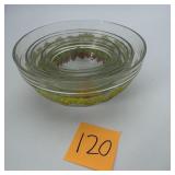 Set of 5 Glass Bowls Grapevine Pattern