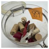 Glass Jar with Corks & Corkscrew