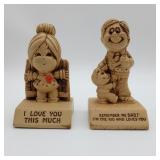 Vintage Love Message Figurines
