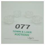 Four Clear Glass Salt Cellars