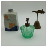 Perfume Atomizer, Vase & Hound Bell