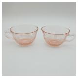 Pink Depression Style Glass Cups