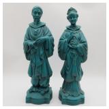 Turquoise Asian Figurine Pair