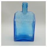 Vintage Blue E.C. Booz Cabin Bottle