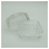 Clear Pressed Glass Trinket Box