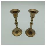 Pair Of Brass Candlestick Holders