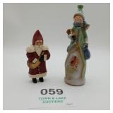 Vintage Santa And Snowman Figures