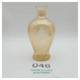 Iridescent Peach Floral Glass Vase