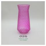 Pink Diamond Pattern Glass Vase