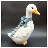 Ceramic Goose With Blue Bow