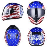 $60 MSRP AHR MOTORCYCLE DUAL VISOR HELMET SIZE-M