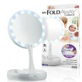 $25 LED FOLD-AWAY MIRROR 13''