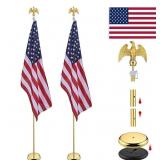 9FT. 2PACK FLAGE POLE W/ STAND 7 FLAG -ASSEMBLY RQ
