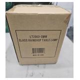$30  CLEAR GLASS RAINDROP TABLE LAMP 14''