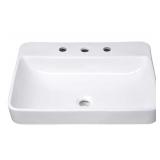 $130  AQUATERIOR  PROCELAIN DROP-IN SINK W/ DRAIN