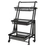 MULTIFUCTIONAL METAL STORAGE RACK CART-ASSEMBLY RQ